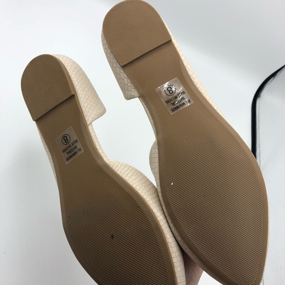 City Classified | D’Orsay Beige Snake Skin Flat - Picture 7 of 8